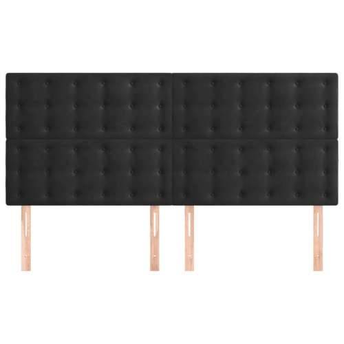 Uzglavlja 4 kom crni 80x5x78/88 cm baršunasta - Crna 160 cm 1 Visoko Cijena