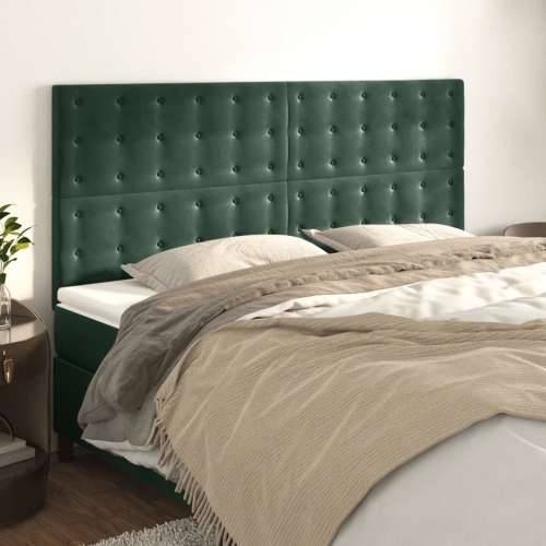 Uzglavlja 4 kom tamnozeleni 80x5x78/88 cm baršunasta - Tamnozelena 160 cm 1 Visoko Cijena