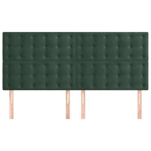 Uzglavlja 4 kom tamnozeleni 80x5x78/88 cm baršunasta - Tamnozelena 160 cm 1 Visoko Cijena