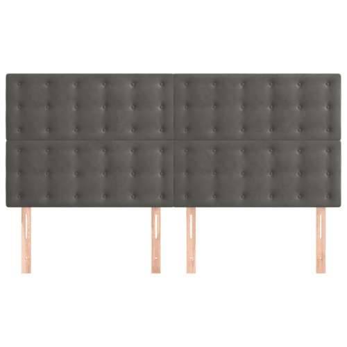 Uzglavlje 4 kom tamnosivi 100x5x78/88 cm baršunasta - Tamno siva 200 cm 1 Visoko Cijena