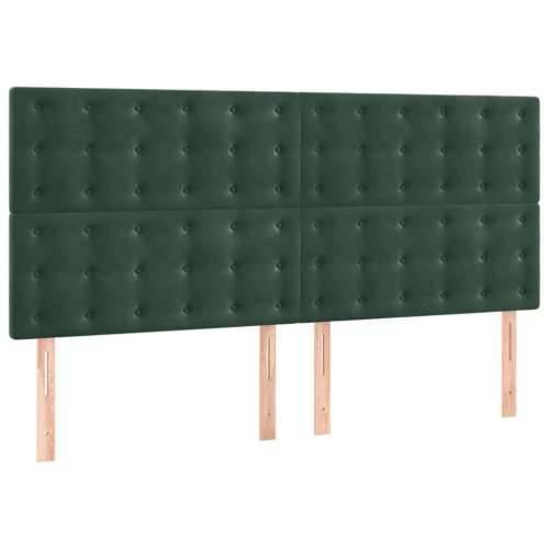 Uzglavlje 4 kom tamnozeleni 100x5x78/88 cm baršunasta - Tamnozelena 200 cm 1 Visoko Cijena
