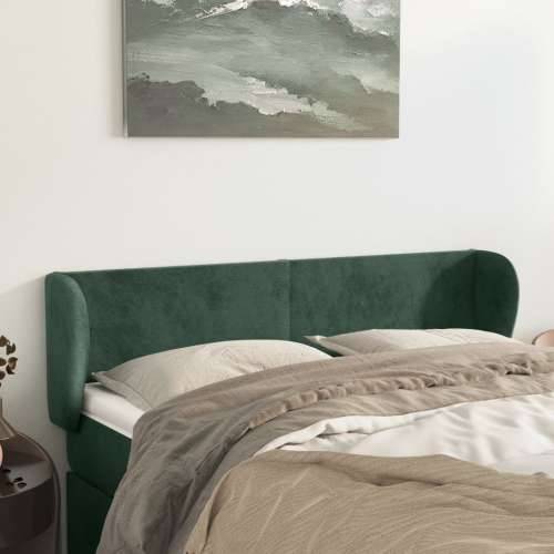 Uzglavlje s ušima tamnozeleno 147x23x78/88 cm baršunasto - Tamnozelena 147 x 23 x 78/88 cm 1 Cijena