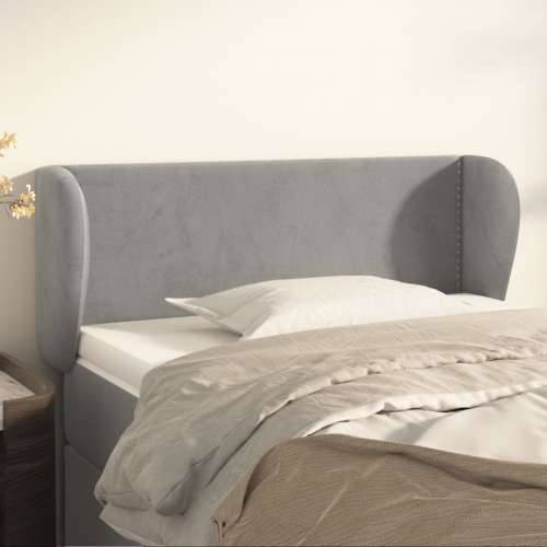 Uzglavlje s ušima svjetlosivo 83x23x78/88 cm baršunasto - Svjetlosiva 83 x 23 x 78/88 cm 1 Cijena