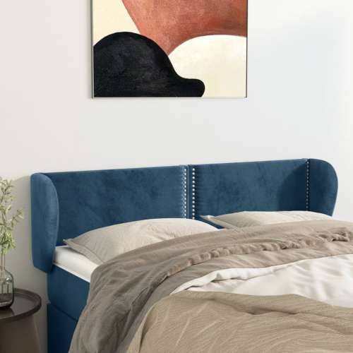 Uzglavlje s ušima tamnoplavo 147x23x78/88 cm baršunasto - Tamno plava 147 x 23 x 78/88 cm 1 Cijena