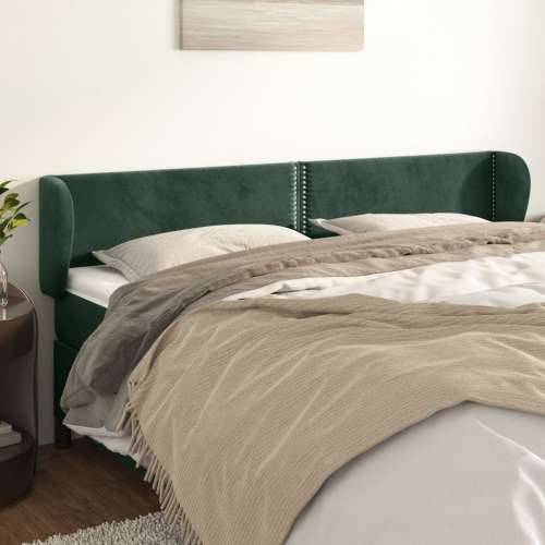 Uzglavlje s ušima tamnozeleno 203x23x78/88 cm baršunasto - Tamnozelena 203 x 23 x 78/88 cm 1 Cijena