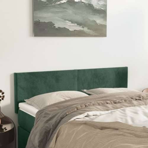 Uzglavlja 2 kom tamnozelena 72 x 5 x 78/88 cm baršunasta - Tamnozelena 144 cm 1 Nisko Cijena