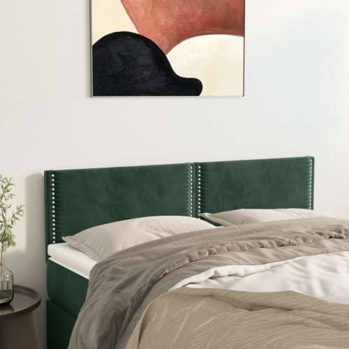 Uzglavlja 2 kom tamnozelena 72 x 5 x 78/88 cm baršunasta - Tamnozelena 144 cm 1 Nisko Cijena