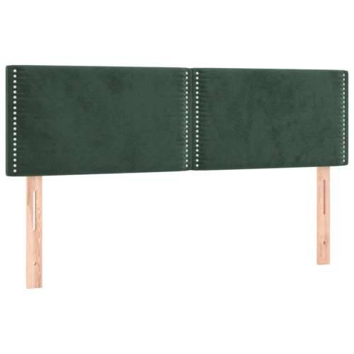 Uzglavlja 2 kom tamnozelena 72 x 5 x 78/88 cm baršunasta - Tamnozelena 144 cm 1 Nisko Cijena