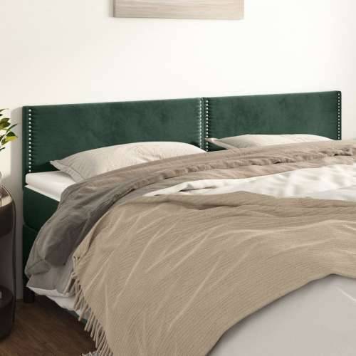 Uzglavlja 2 kom tamnozelena 80x5x78/88 cm baršunasta - Tamnozelena 160 cm 1 Nisko Cijena