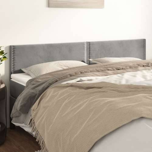 Uzglavlja 2 kom svjetlosiva 100x5x78/88 cm baršunasta - Svjetlosiva 200 cm 1 Nisko Cijena