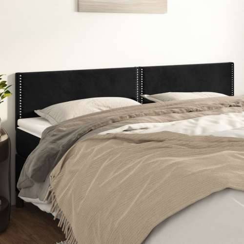 Uzglavlja 2 kom crna 100x5x78/88 cm baršunasta - Crna 200 cm 1 Nisko Cijena