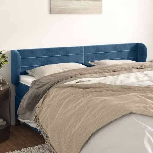 Uzglavlje s ušima tamnoplavo 163x23x78/88 cm baršunasto - Tamno plava 163 x 23 x 78/88 cm 1 Cijena