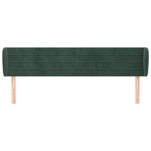 Uzglavlje s ušima tamnozeleno 203x23x78/88 cm baršunasto - Tamnozelena 203 x 23 x 78/88 cm 1 Cijena