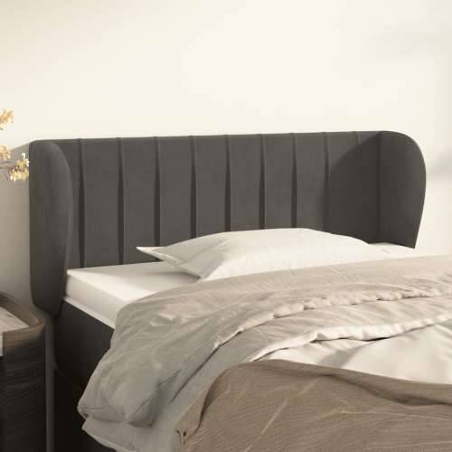Uzglavlje s ušima tamnosivo 93x23x78/88 cm baršunasto - Tamno siva 93 x 23 x 78/88 cm 1 Cijena