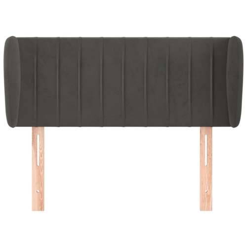 Uzglavlje s ušima tamnosivo 93x23x78/88 cm baršunasto - Tamno siva 93 x 23 x 78/88 cm 1 Cijena