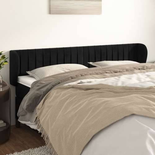 Uzglavlje s ušima crno 163x23x78/88 cm baršunasto - Crna 163 x 23 x 78/88 cm 1 Cijena