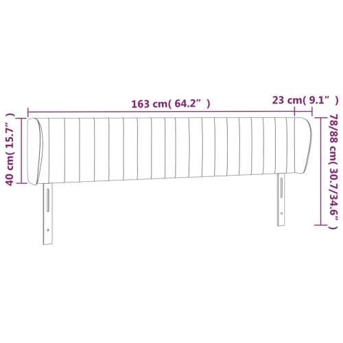 Uzglavlje s ušima crno 163x23x78/88 cm baršunasto - Crna 163 x 23 x 78/88 cm 1 Cijena