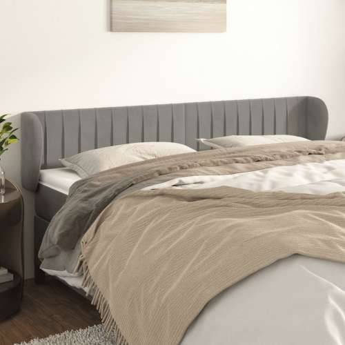 Uzglavlje s ušima svjetlosivo 183x23x78/88 cm baršunasto - Svjetlosiva 183 x 23 x 78/88 cm 1 Cijena