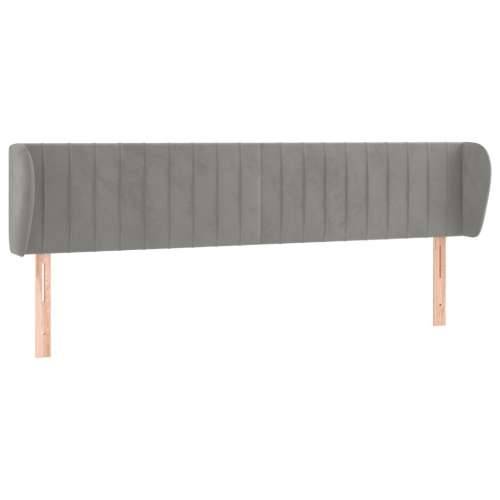 Uzglavlje s ušima svjetlosivo 183x23x78/88 cm baršunasto - Svjetlosiva 183 x 23 x 78/88 cm 1 Cijena
