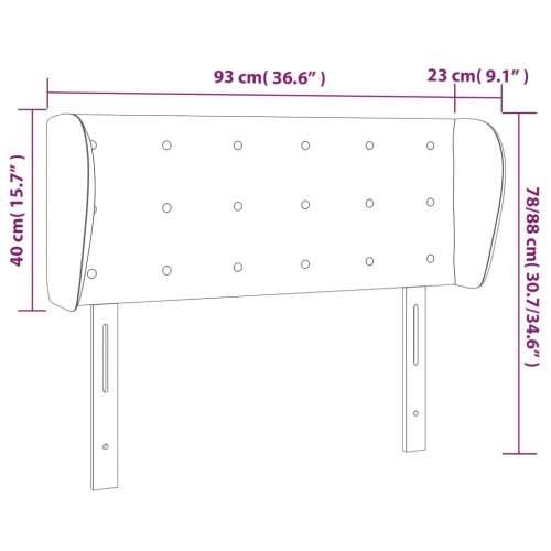 Uzglavlje s ušima tamnozeleno 93x23x78/88 cm baršunasto - Tamnozelena 93 x 23 x 78/88 cm 1 Cijena