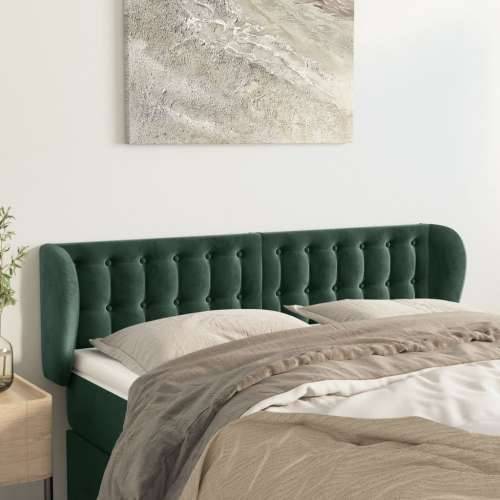 Uzglavlje s ušima tamnozeleno 147x23x78/88 cm baršunasto - Tamnozelena 147 x 23 x 78/88 cm 1 Cijena
