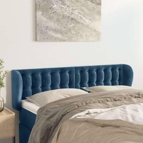 Uzglavlje s ušima tamnoplavo 147x23x78/88 cm baršunasto - Tamno plava 147 x 23 x 78/88 cm 1 Cijena