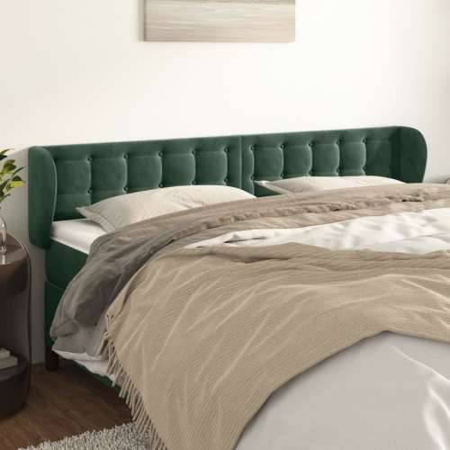 Uzglavlje s ušima tamnozeleno 163x23x78/88 cm baršunasto - Tamnozelena 163 x 23 x 78/88 cm 1 Cijena