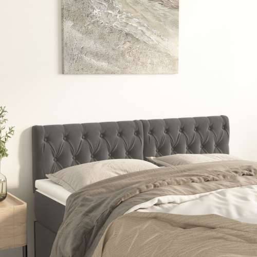 Uzglavlja 2 kom tamnosiva 80x7x78/88 cm baršunasta - Tamno siva 160 cm 1 Nisko Cijena