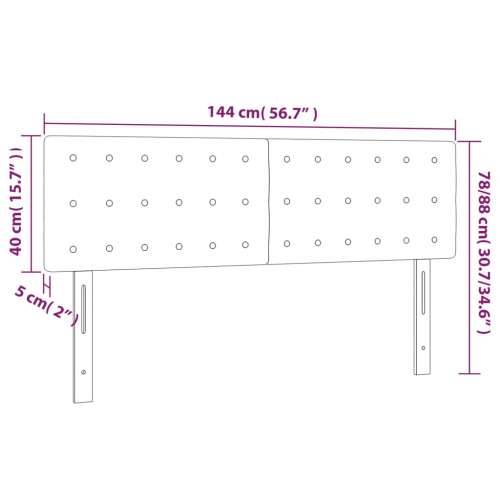 Uzglavlja 2 kom tamnosiva 72 x 5 x 78/88 cm baršunasta - Tamno siva 144 cm 1 Nisko Cijena