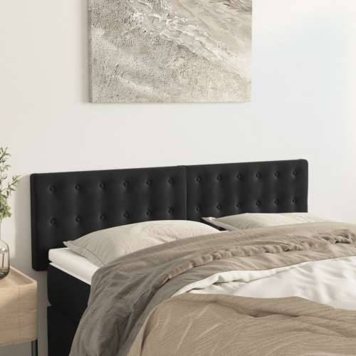 Uzglavlja 2 kom crna 72 x 5 x 78/88 cm baršunasta - Crna 144 cm 1 Nisko Cijena