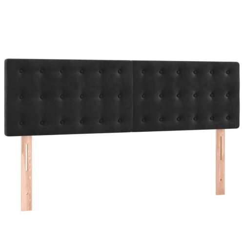Uzglavlja 2 kom crna 72 x 5 x 78/88 cm baršunasta - Crna 144 cm 1 Nisko Cijena