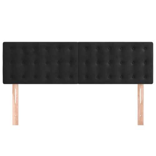 Uzglavlja 2 kom crna 72 x 5 x 78/88 cm baršunasta - Crna 144 cm 1 Nisko Cijena