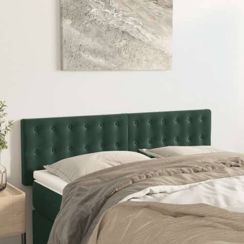 Uzglavlja 2 kom tamnozelena 72 x 5 x 78/88 cm baršunasta - Tamnozelena 144 cm 1 Nisko Cijena