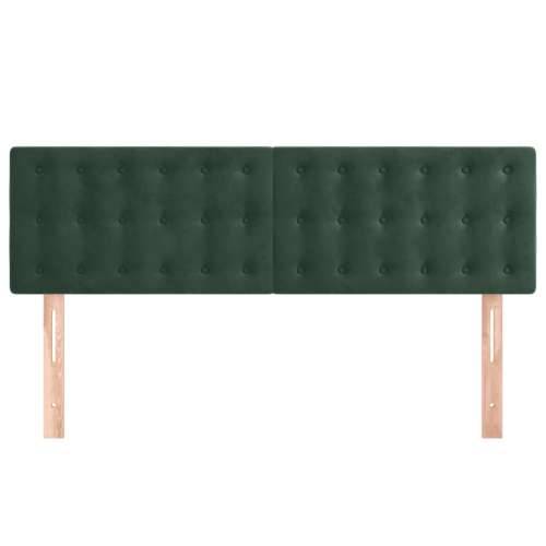 Uzglavlja 2 kom tamnozelena 72 x 5 x 78/88 cm baršunasta - Tamnozelena 144 cm 1 Nisko Cijena