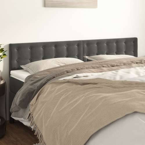 Uzglavlja 2 kom tamnosiva 80x5x78/88 cm baršunasta - Tamno siva 160 cm 1 Nisko Cijena