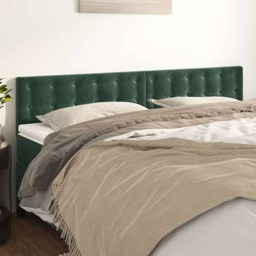 Uzglavlja 2 kom tamnozelena 90x5x78/88 cm baršunasta - Tamnozelena 180 cm 1 Nisko Cijena