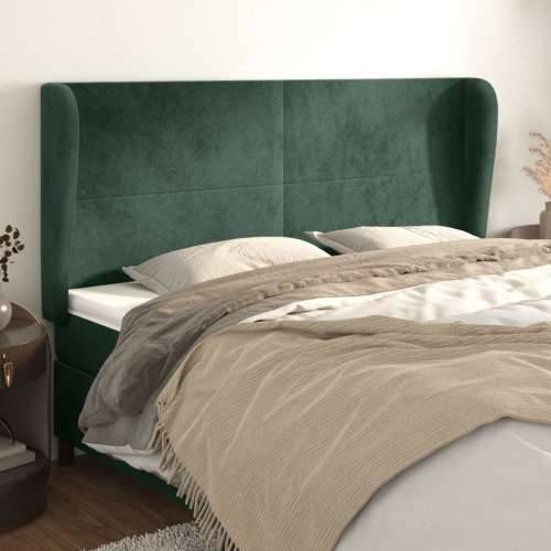 Uzglavlje s ušima tamnozeleno 203x23x118/128 cm baršunasto - Tamnozelena 203 x 23 x 118/128 cm 1 Cijena
