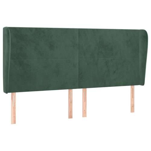 Uzglavlje s ušima tamnozeleno 203x23x118/128 cm baršunasto - Tamnozelena 203 x 23 x 118/128 cm 1 Cijena