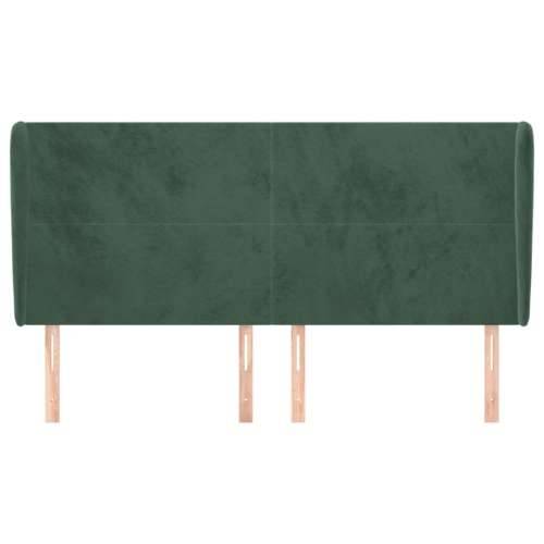 Uzglavlje s ušima tamnozeleno 203x23x118/128 cm baršunasto - Tamnozelena 203 x 23 x 118/128 cm 1 Cijena