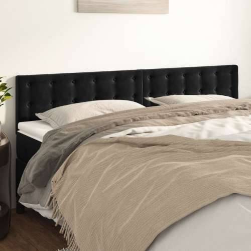 Uzglavlja 2 kom crna 100x5x78/88 cm baršunasta - Crna 200 cm 1 Nisko Cijena