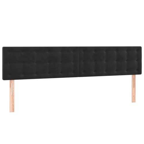 Uzglavlja 2 kom crna 100x5x78/88 cm baršunasta - Crna 200 cm 1 Nisko Cijena