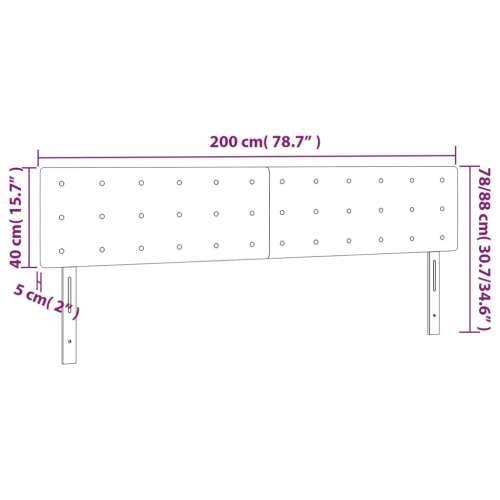 Uzglavlja 2 kom crna 100x5x78/88 cm baršunasta - Crna 200 cm 1 Nisko Cijena