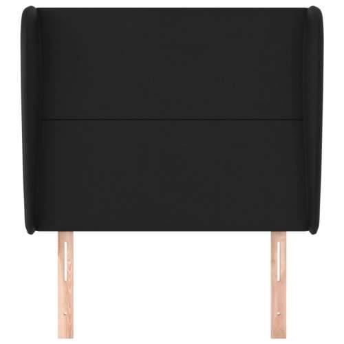Uzglavlje s ušima crno 83 x 23 x 118/128 cm od umjetne kože - Crna 83 x 23 x 118/128 cm 1 Cijena