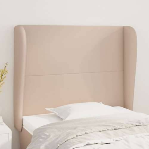Uzglavlje s ušima boja cappuccina 83x23x118/128 cm umjetna koža - Boja cappuccina 83 x 23 x 118/128 cm 1 Cijena