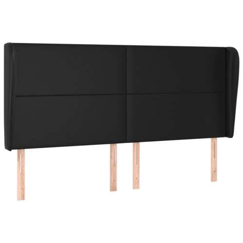Uzglavlje s ušima crno 203x23x118/128 cm od umjetne kože - Crna 203 x 23 x 118/128 cm 1 Cijena