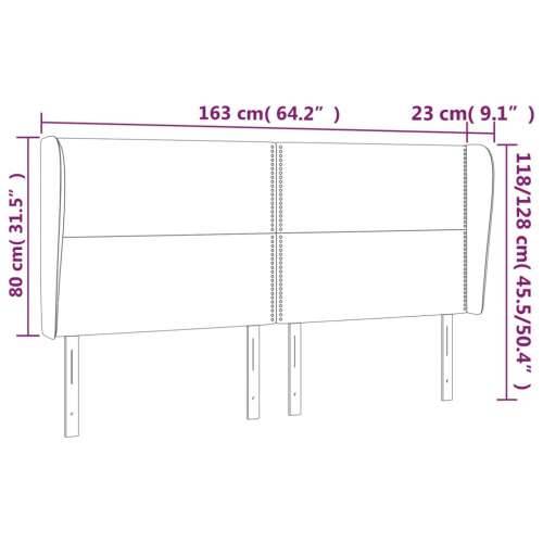 Uzglavlje s ušima tamnozeleno 163x23x118/128 cm baršunasto - Tamnozelena 163 x 23 x 118/128 cm 1 Cijena