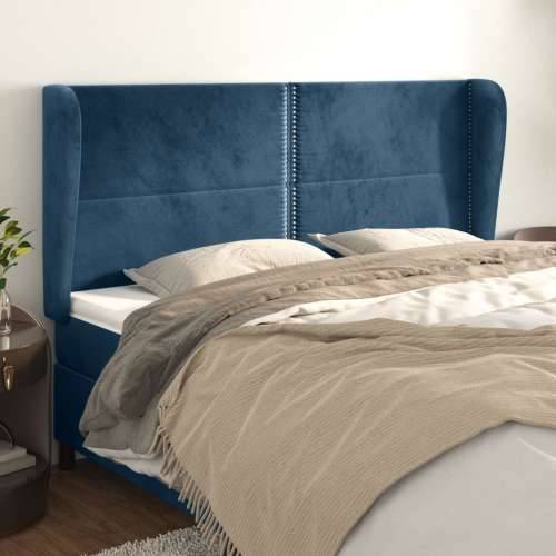 Uzglavlje s ušima tamnoplavo 163x23x118/128 cm baršunasto - Tamno plava 163 x 23 x 118/128 cm 1 Cijena