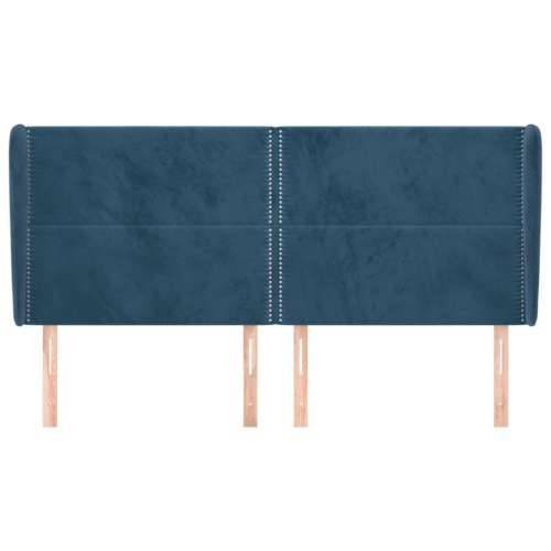 Uzglavlje s ušima tamnoplavo 163x23x118/128 cm baršunasto - Tamno plava 163 x 23 x 118/128 cm 1 Cijena