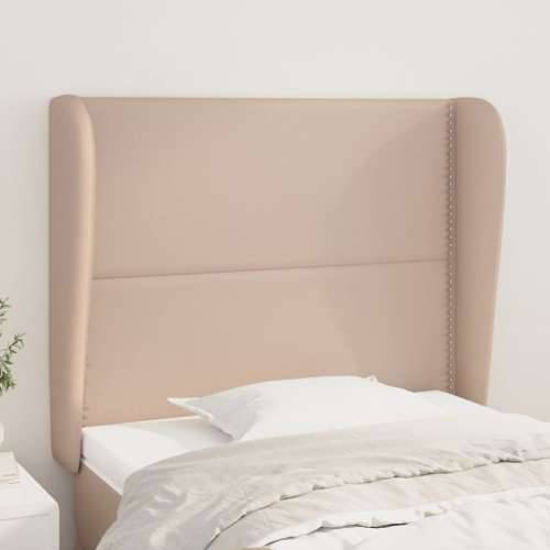 Uzglavlje s ušima boja cappuccina 93x23x118/128 cm umjetna koža - Boja cappuccina 93 x 23 x 118/128 cm 1 Cijena