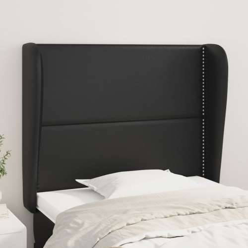 Uzglavlje s ušima crno 103x23x118/128 cm od umjetne kože - Crna 103 x 23 x 118/128 cm 1 Cijena